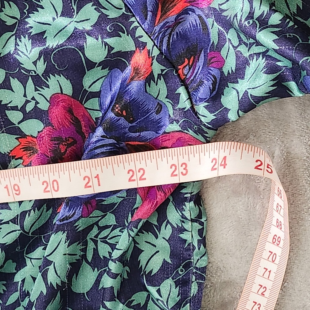 Vintage 1980s Women's Kathryn Pajamas Kimono Size M Floral Purple - Picture 9 of 15